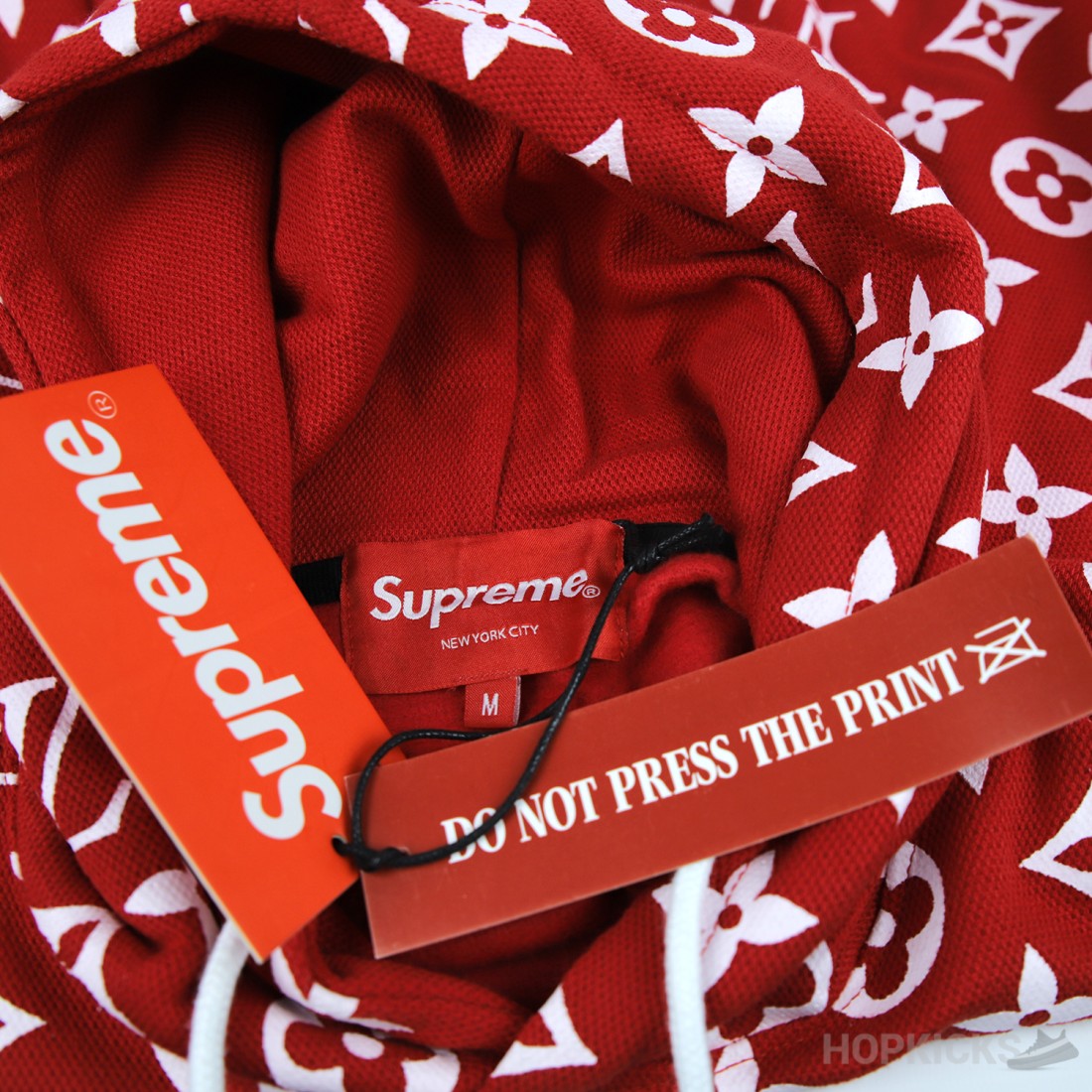 Louis Vuitton X Supreme Red Monogram Cotton Box Logo Hoodie